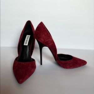 Steve Madden Burgundy 4” Leather Suede Stiletto Heels Size 9